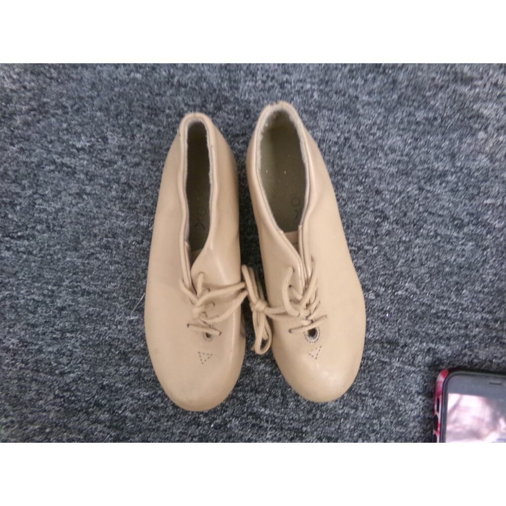 Dance Tap Shoes 12M Youth Capezio 443 Student Lace Up Tan Full Sole